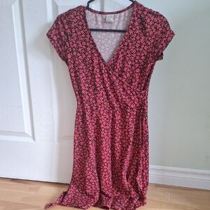 Twik Red and Black Floral Mini Dress